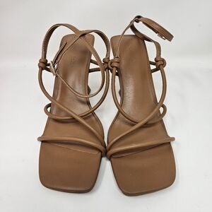 Nordstrom NEW Open Edit Reggie Strappy Camel Brown Heels Sandals Size 8